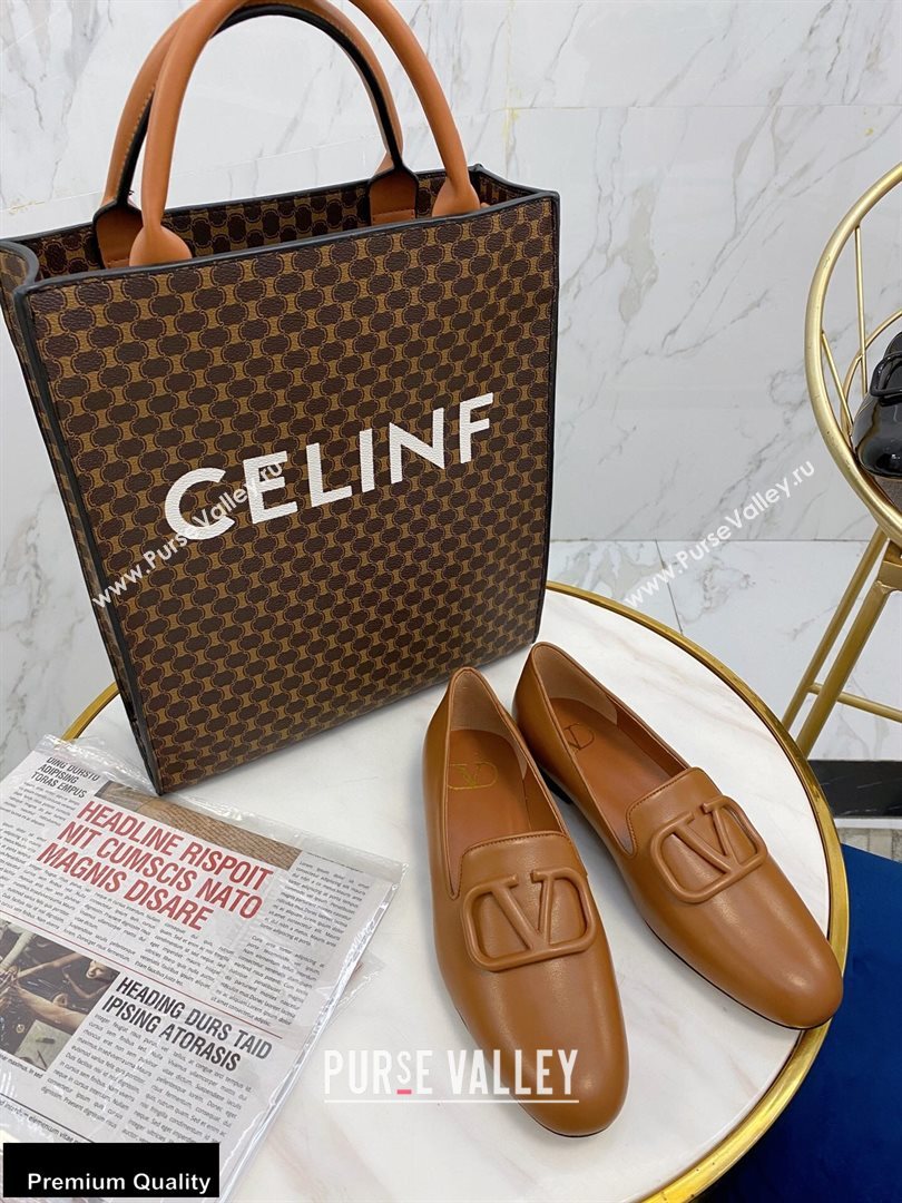 Valentino Vlogo Loafers Calfskin Brown 2020 (modeng-20092119)