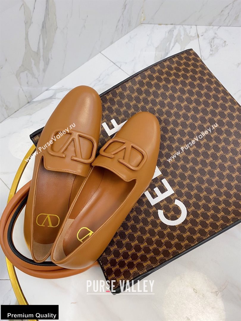 Valentino Vlogo Loafers Calfskin Brown 2020 (modeng-20092119)