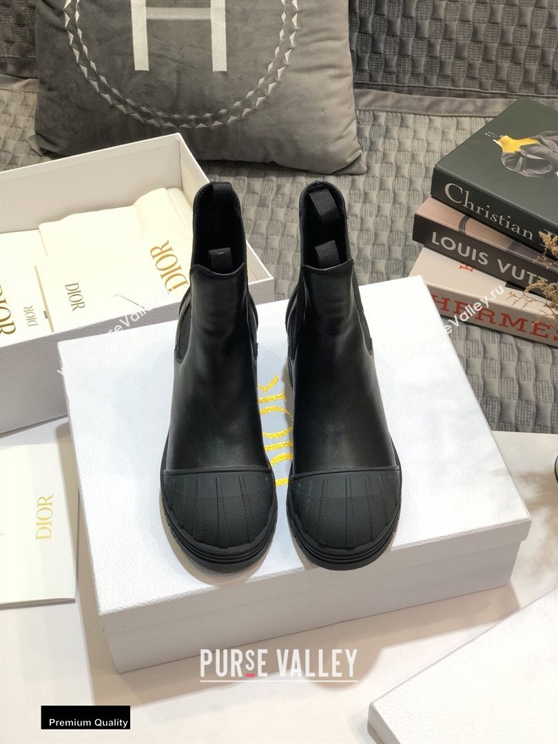 Dior Heel 3.5cm Rubber and Calfskin DiorIron Ankle Boots Black 2020 (jincheng-20092905)