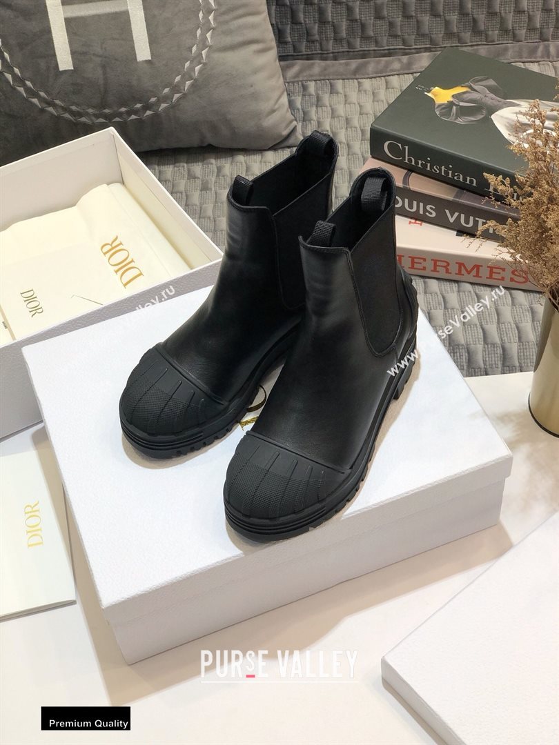 Dior Heel 3.5cm Rubber and Calfskin DiorIron Ankle Boots Black 2020 (jincheng-20092905)