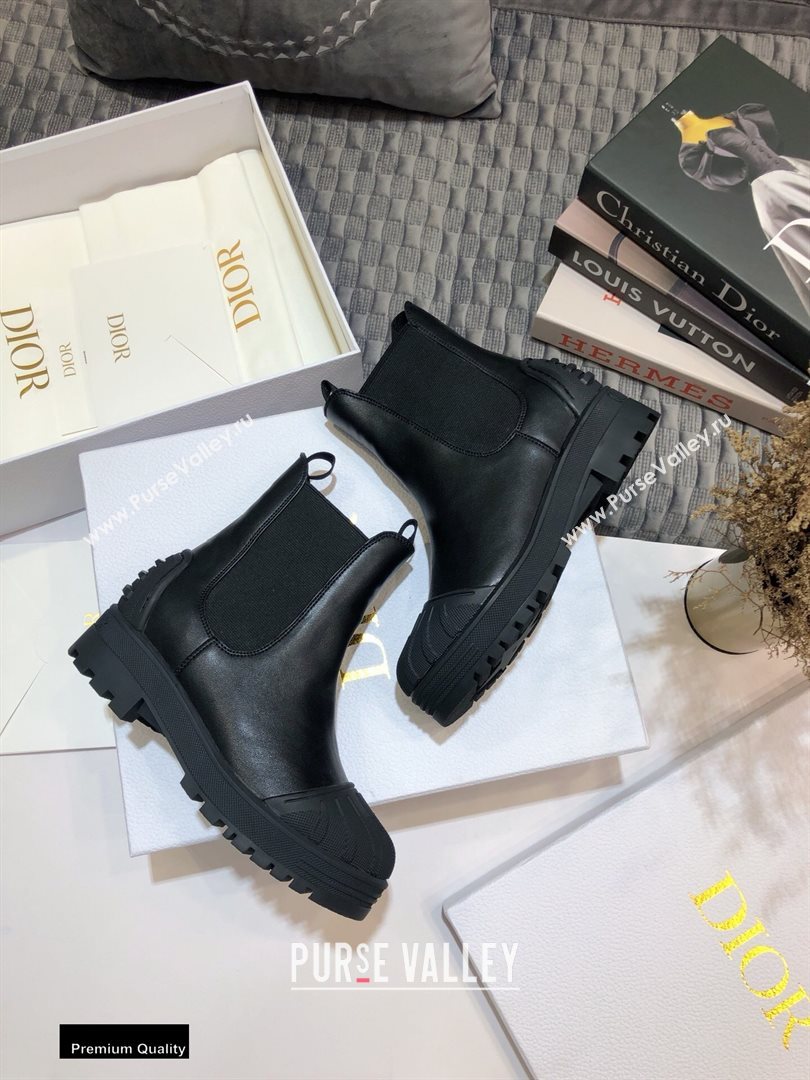 Dior Heel 3.5cm Rubber and Calfskin DiorIron Ankle Boots Black 2020 (jincheng-20092905)