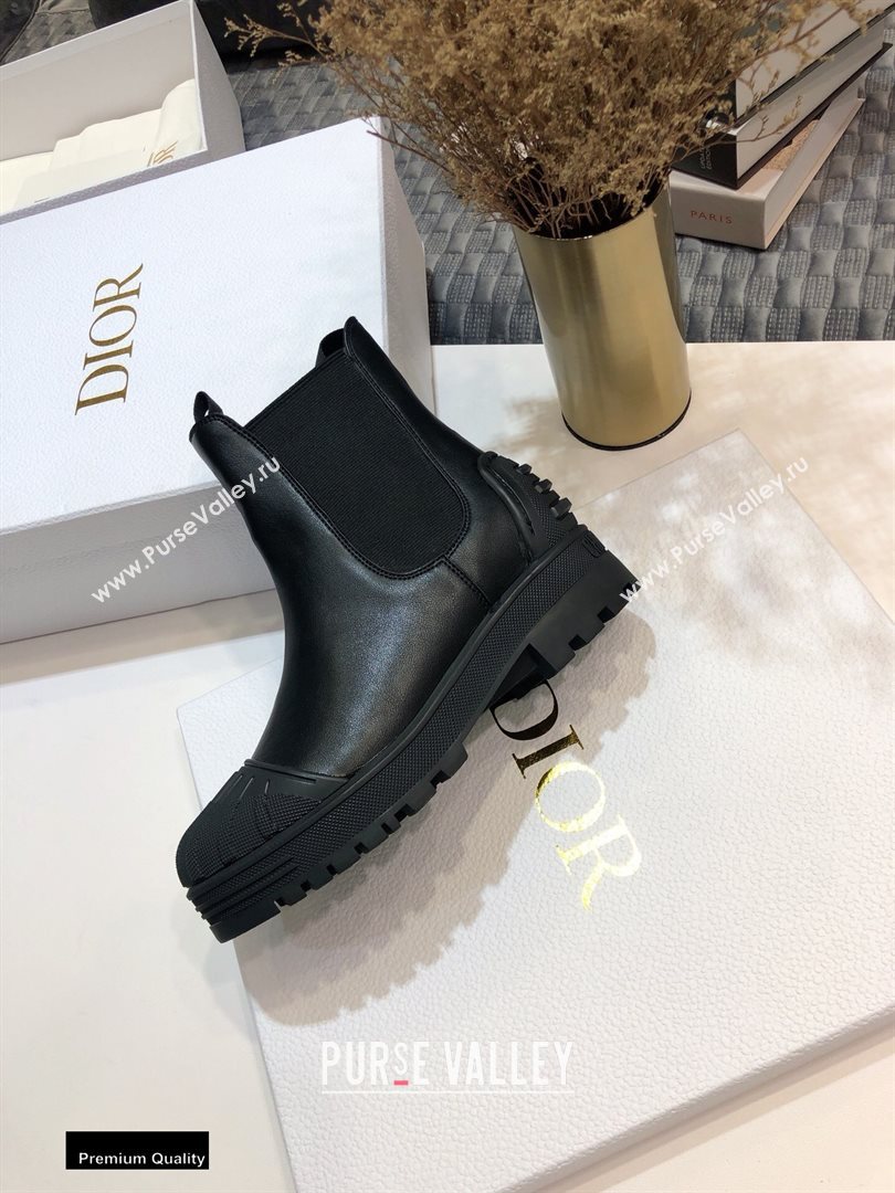 Dior Heel 3.5cm Rubber and Calfskin DiorIron Ankle Boots Black 2020 (jincheng-20092905)