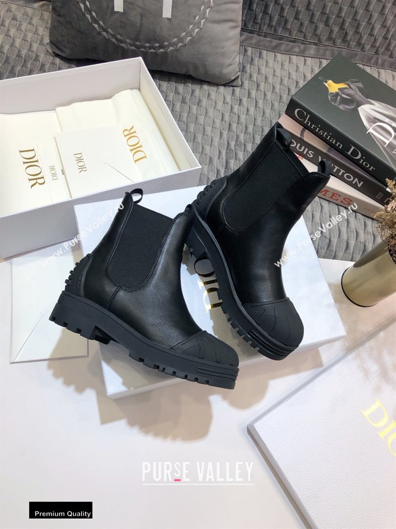 Dior Heel 3.5cm Rubber and Calfskin DiorIron Ankle Boots Black 2020 (jincheng-20092905)