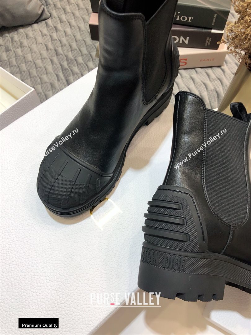 Dior Heel 3.5cm Rubber and Calfskin DiorIron Ankle Boots Black 2020 (jincheng-20092905)