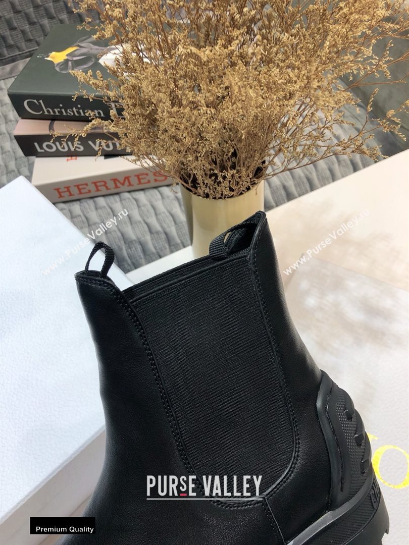 Dior Heel 3.5cm Rubber and Calfskin DiorIron Ankle Boots Black 2020 (jincheng-20092905)