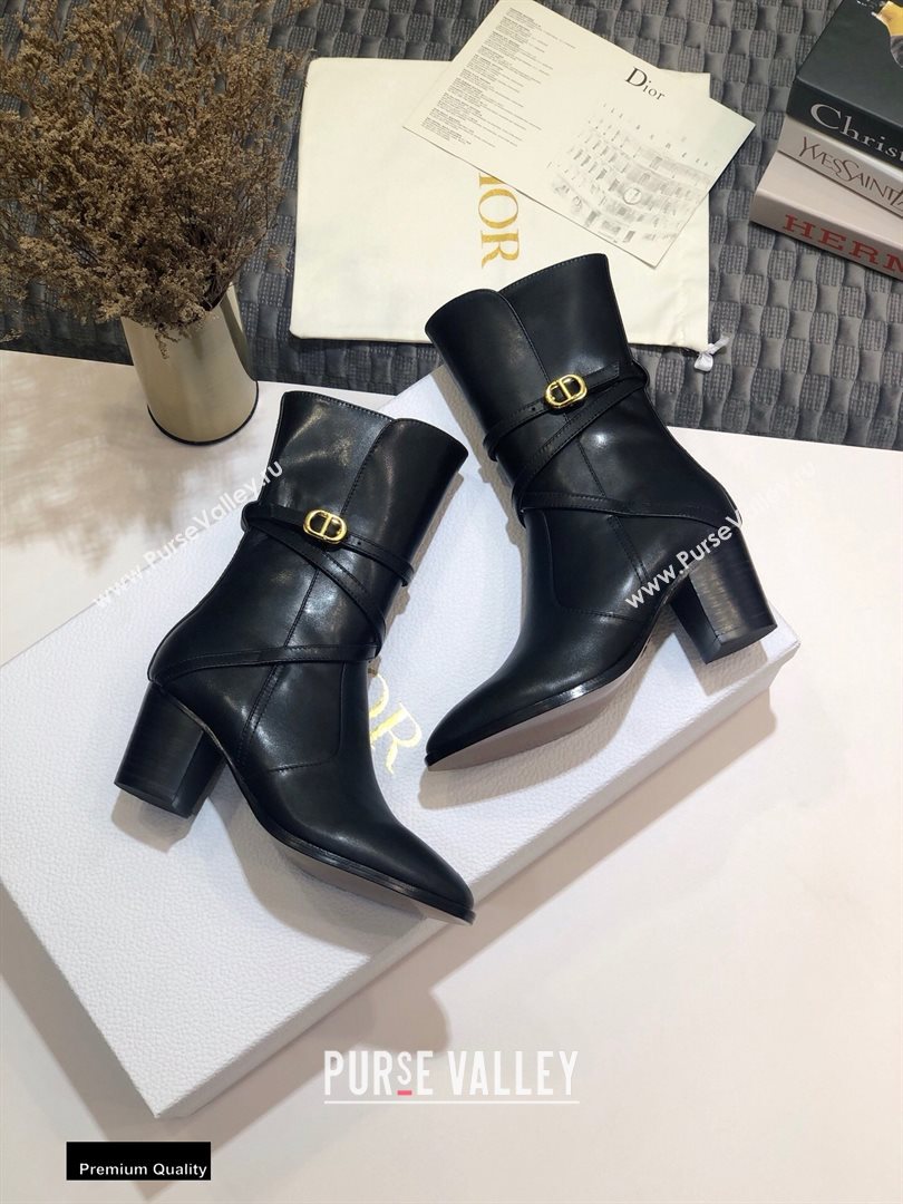 Dior Heel 7cm Calfskin Empreinte Ankle Boots Black 2020 (jincheng-20092902)