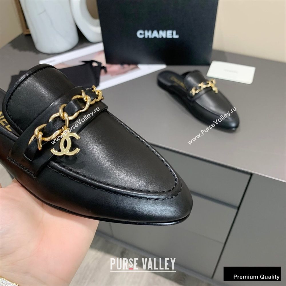Chanel Chain and CC Logo Mules Black 2020 (modeng-20092321)