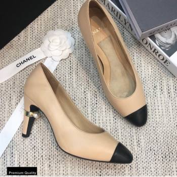 Chanel Pearl High Heel Pumps Beige 2020 (modeng-20092303)