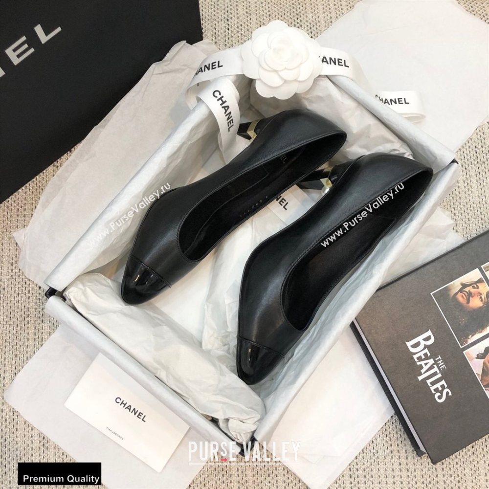 Chanel Pearl High Heel Pumps Black 2020 (modeng-20092301)