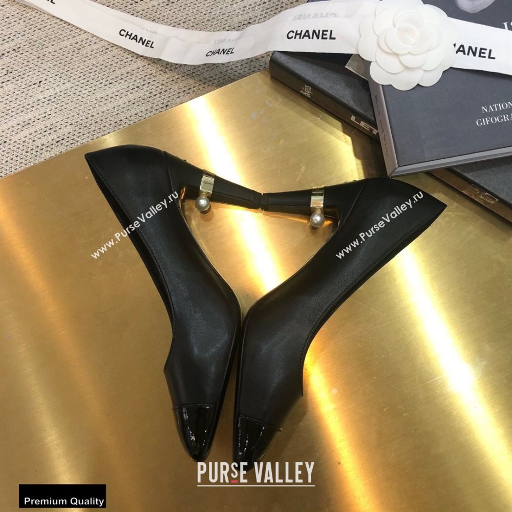 Chanel Pearl High Heel Pumps Black 2020 (modeng-20092301)