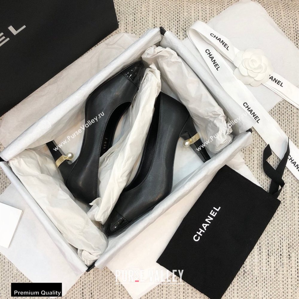 Chanel Pearl High Heel Pumps Black 2020 (modeng-20092301)