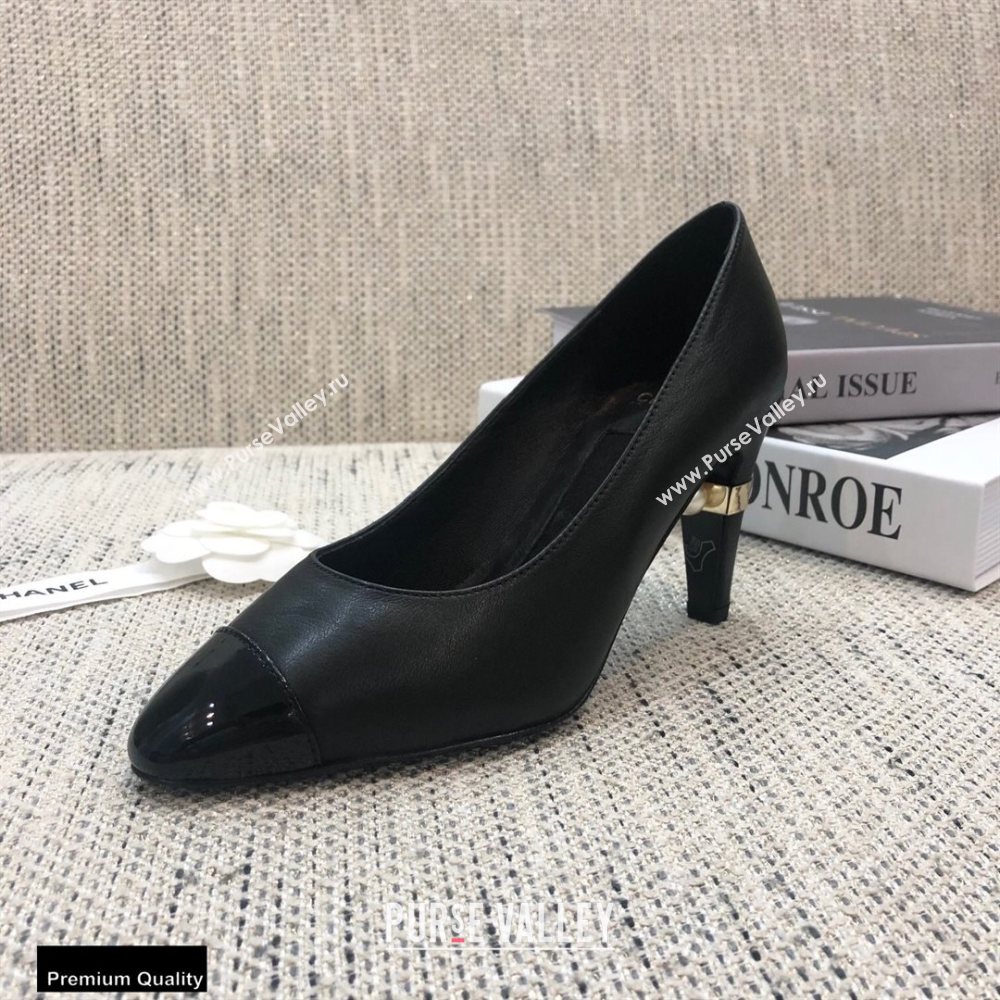 Chanel Pearl High Heel Pumps Black 2020 (modeng-20092301)