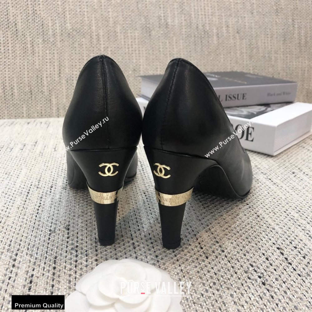 Chanel Pearl High Heel Pumps Black 2020 (modeng-20092301)
