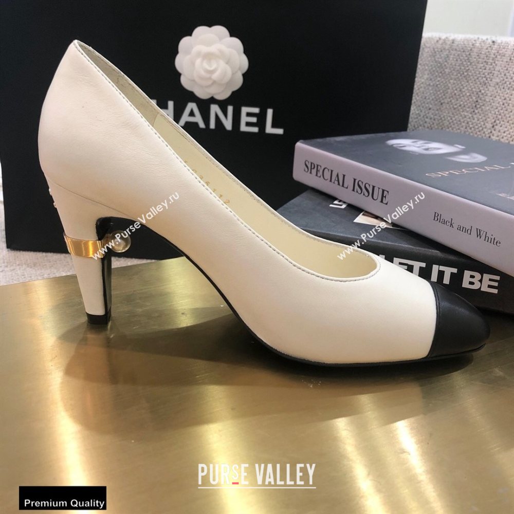 Chanel Pearl High Heel Pumps White 2020 (modeng-20092302)