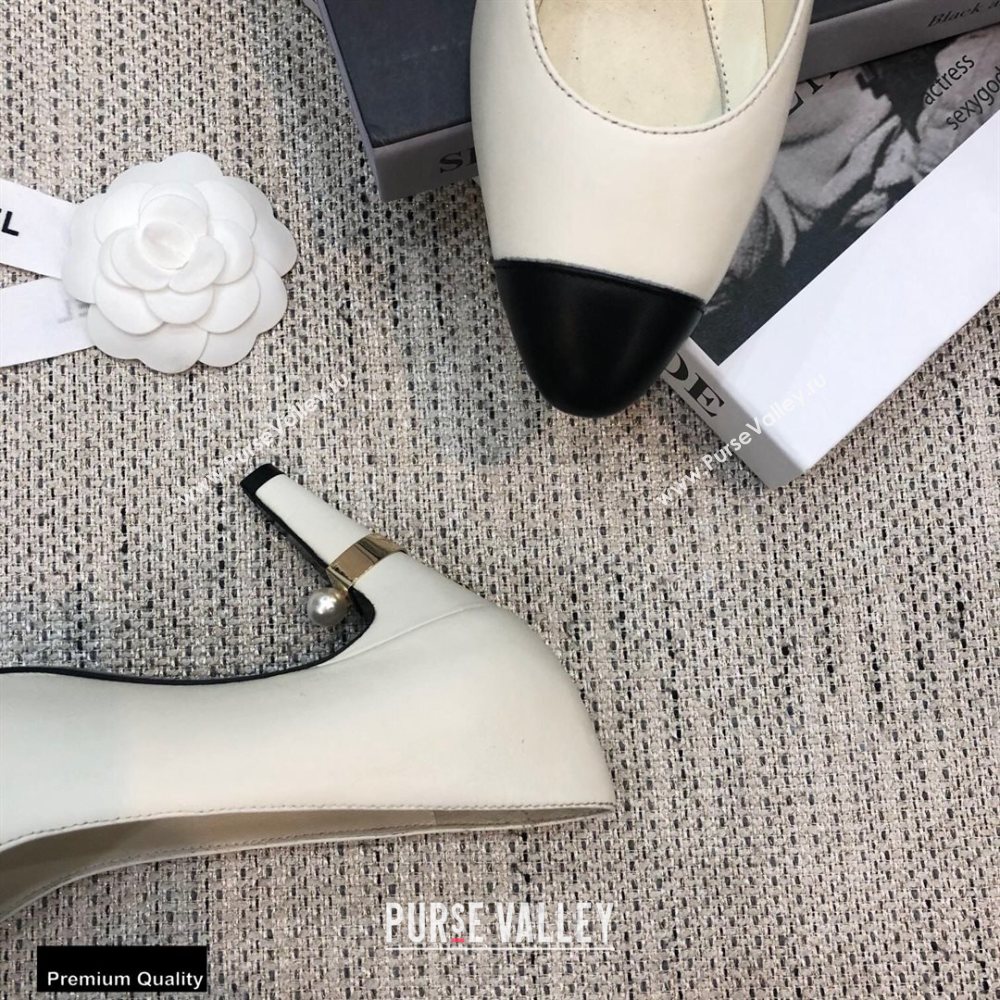 Chanel Pearl High Heel Pumps White 2020 (modeng-20092302)