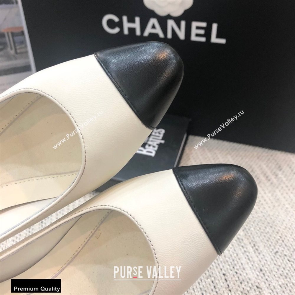 Chanel Pearl Low Heel Pumps White 2020 (modeng-20092305)