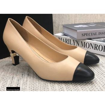 Chanel Pearl Low Heel Pumps Beige 2020 (modeng-20092306)