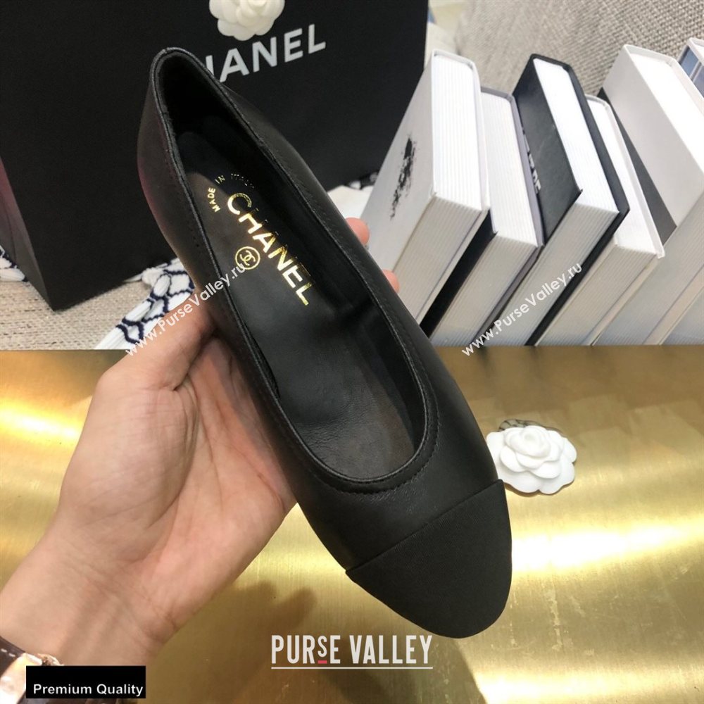Chanel Crystal Logo Heel 3.5cm Pumps Black 2020 (modeng-20092309)