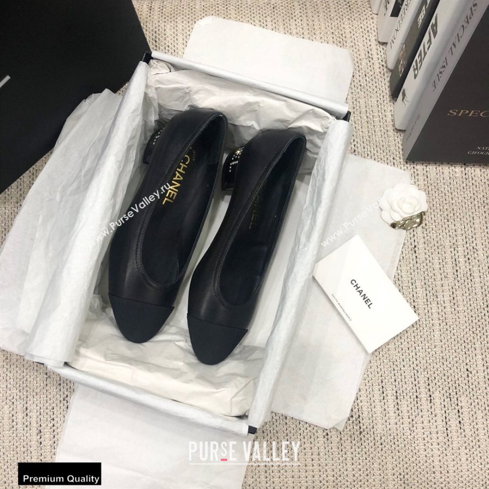 Chanel Crystal Logo Heel 3.5cm Pumps Black 2020 (modeng-20092309)