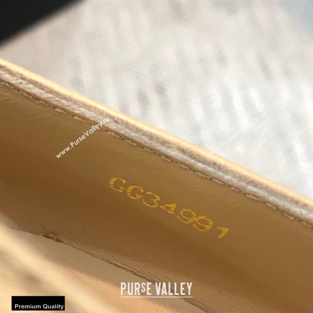 Chanel Crystal Logo Heel 8.5cm Pumps Beige 2020 (modeng-20092308)