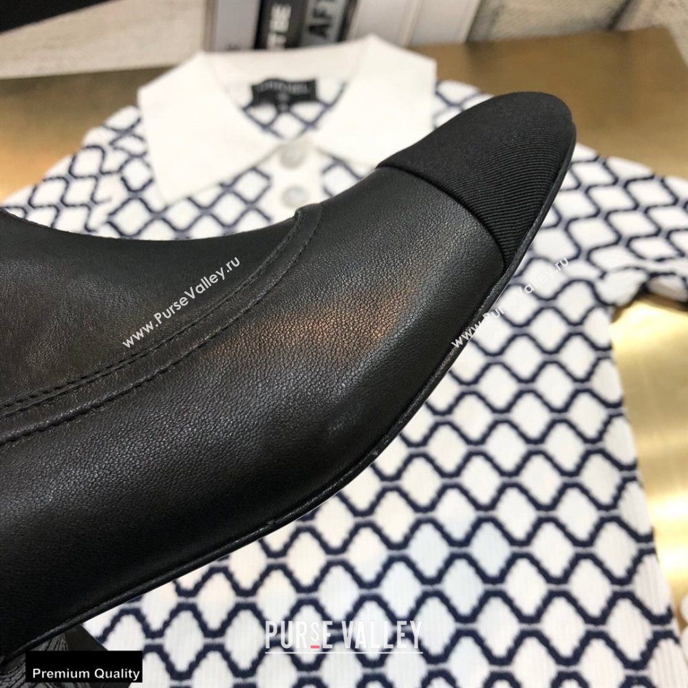 Chanel Crystal Logo Heel 3.5cm Boots Black 2020 (modeng-20092331)