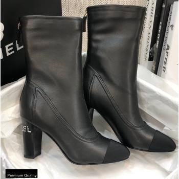 Chanel Crystal Logo Heel 8.5cm Boots Black 2020 (modeng-20092327)