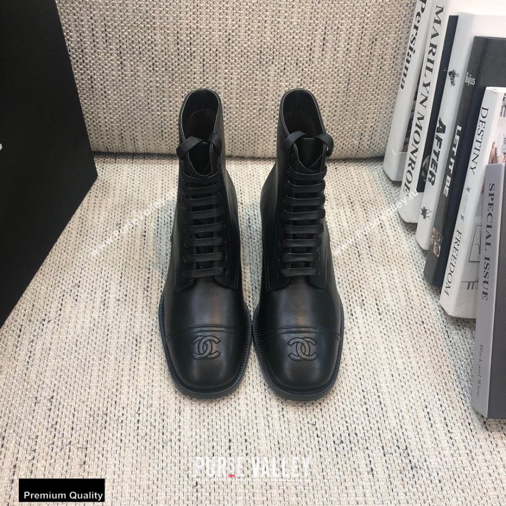 Chanel Logo Lace-Ups Ankle Boots CH23 2020 (modeng-20092335)