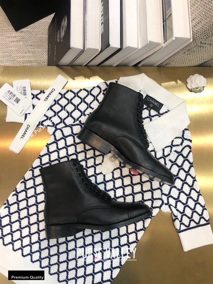 Chanel Logo Lace-Ups Ankle Boots CH23 2020 (modeng-20092335)