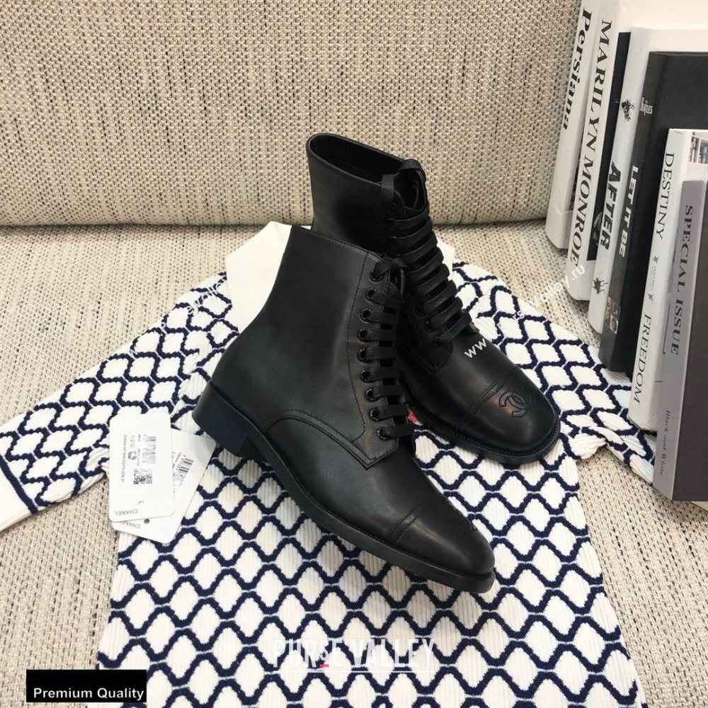 Chanel Logo Lace-Ups Ankle Boots CH23 2020 (modeng-20092335)