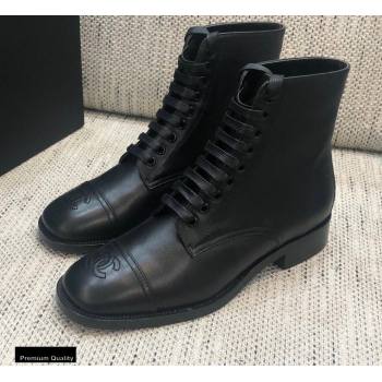 Chanel Logo Lace-Ups Ankle Boots CH23 2020 (modeng-20092335)