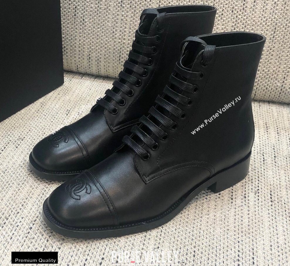 Chanel Logo Lace-Ups Ankle Boots CH23 2020 (modeng-20092335)
