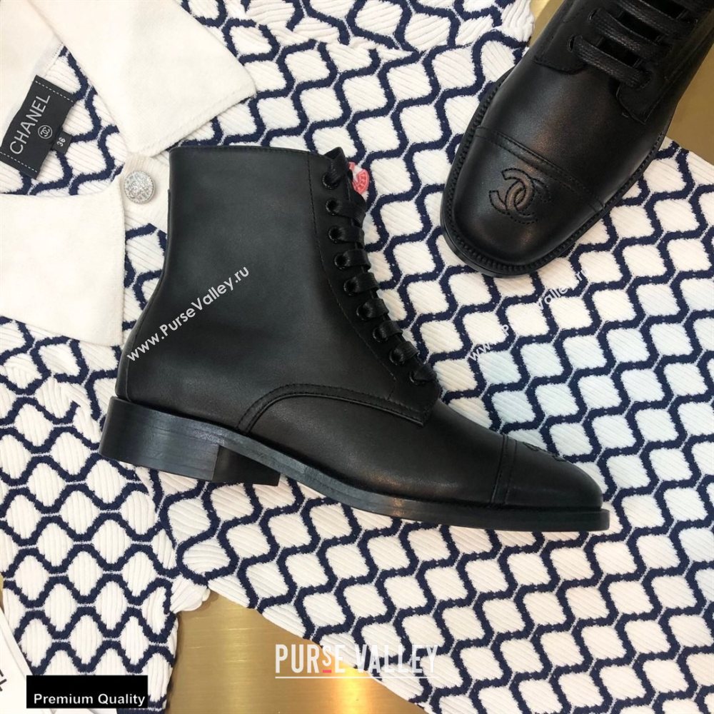 Chanel Logo Lace-Ups Ankle Boots CH23 2020 (modeng-20092335)