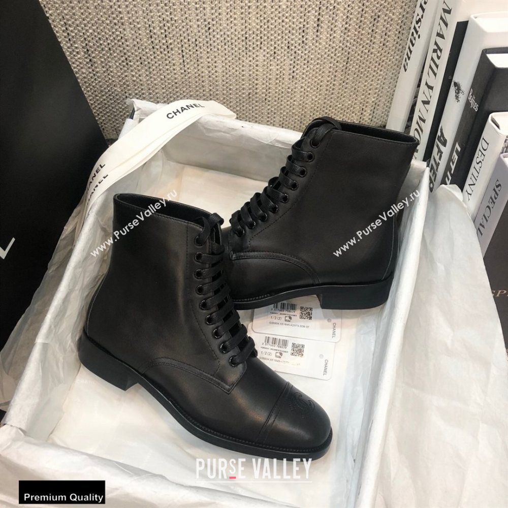 Chanel Logo Lace-Ups Ankle Boots CH23 2020 (modeng-20092335)