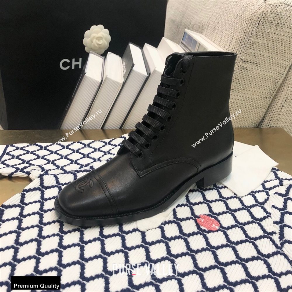 Chanel Logo Lace-Ups Ankle Boots CH23 2020 (modeng-20092335)