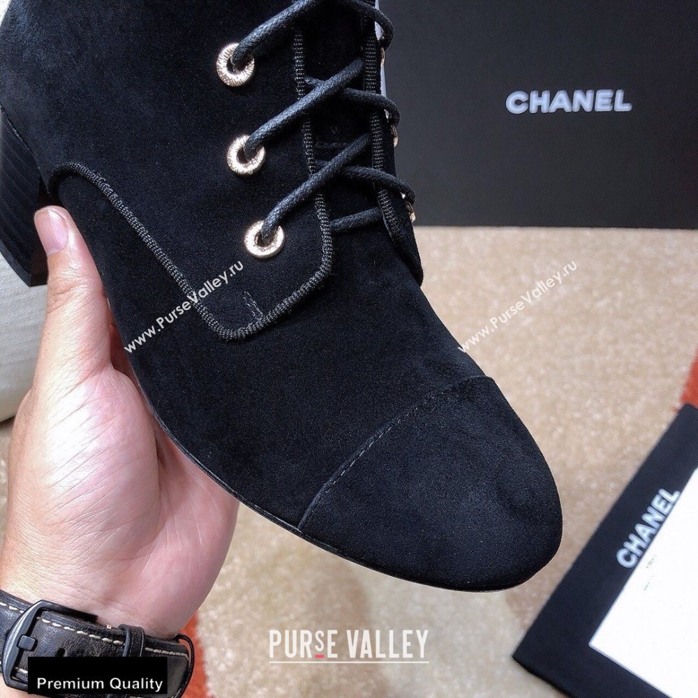 Chanel CC Logo Suede Boots Black 2020 (modeng-20092338)