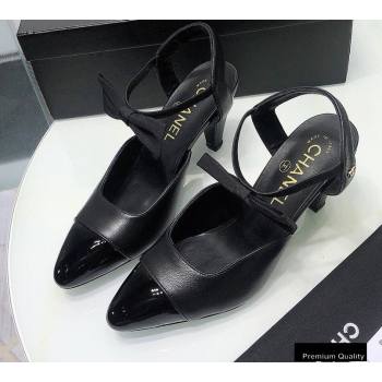 Chanel Heel 8cm Pumps with Bow Strap G36360 Black 2020 (modeng-20092201)