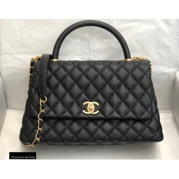 Chanel Coco Handle Medium Flap Bag Black with Top Handle A92991 Top Quality 7148 (smjd-20092505)
