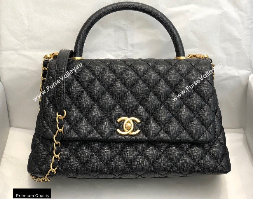 Chanel Coco Handle Medium Flap Bag Black with Top Handle A92991 Top Quality 7148 (smjd-20092505)