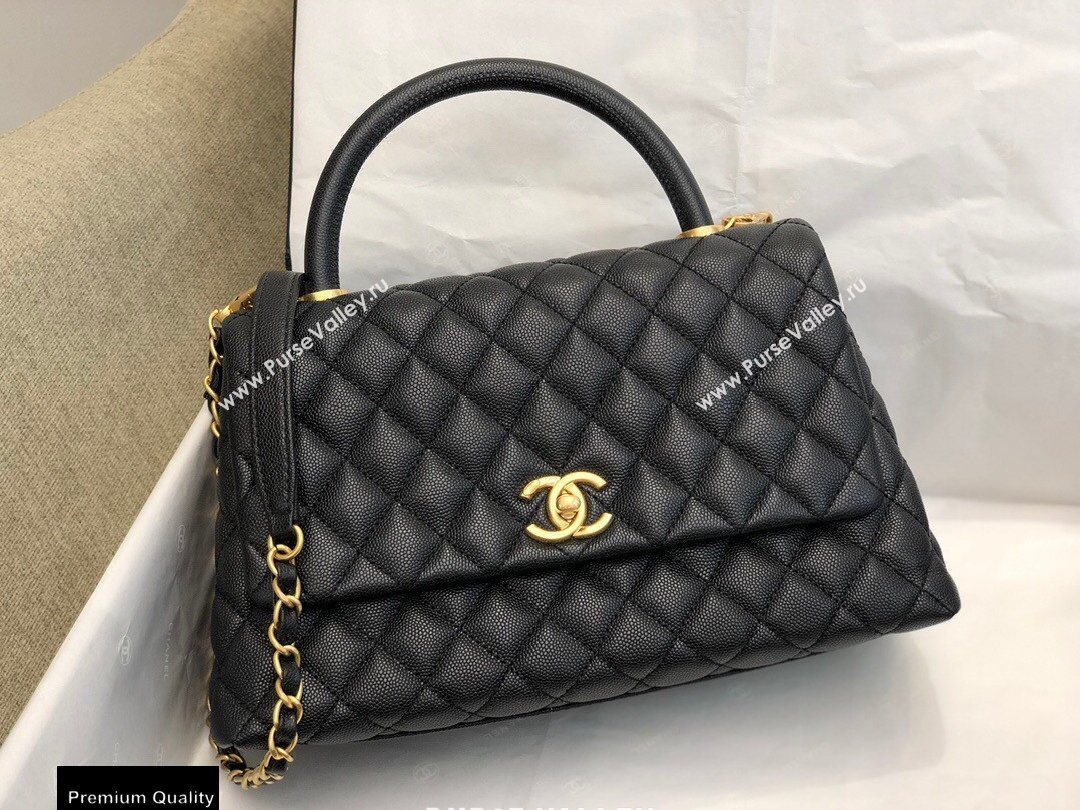 Chanel Coco Handle Medium Flap Bag Black with Top Handle A92991 Top Quality 7148 (smjd-20092505)