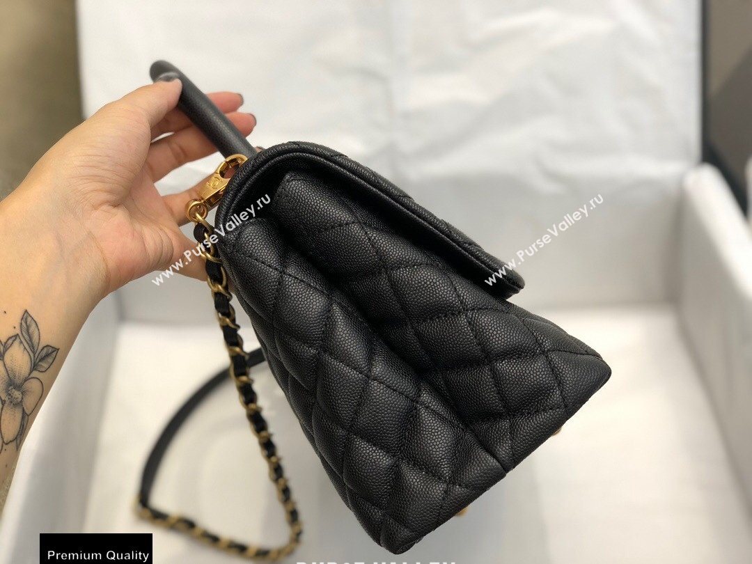 Chanel Coco Handle Medium Flap Bag Black with Top Handle A92991 Top Quality 7148 (smjd-20092505)