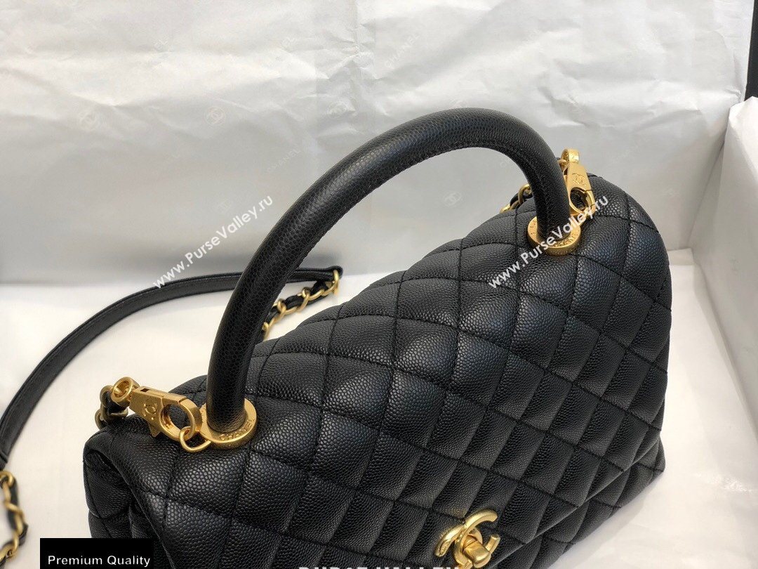 Chanel Coco Handle Medium Flap Bag Black with Top Handle A92991 Top Quality 7148 (smjd-20092505)