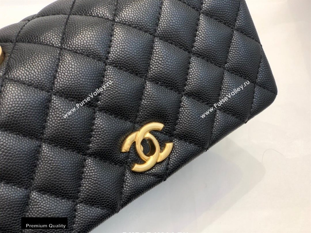 Chanel Coco Handle Small Flap Bag Black/Burgundy with Lizard Top Handle A92990 Top Quality 7147 (smjd-20092543)