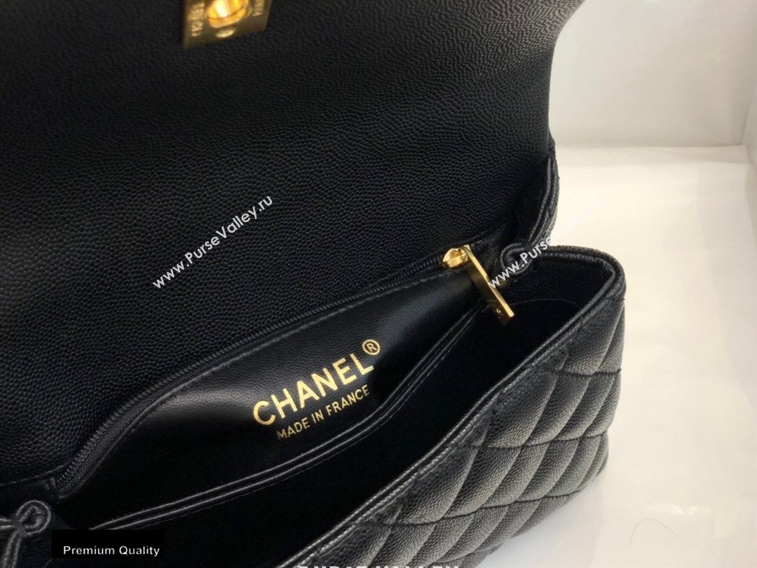 Chanel Coco Handle Small Flap Bag Black/Burgundy with Lizard Top Handle A92990 Top Quality 7147 (smjd-20092543)