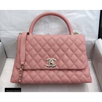 Chanel Coco Handle Medium Flap Bag Pink with Top Handle A92991 Top Quality 7148 (smjd-20092503)