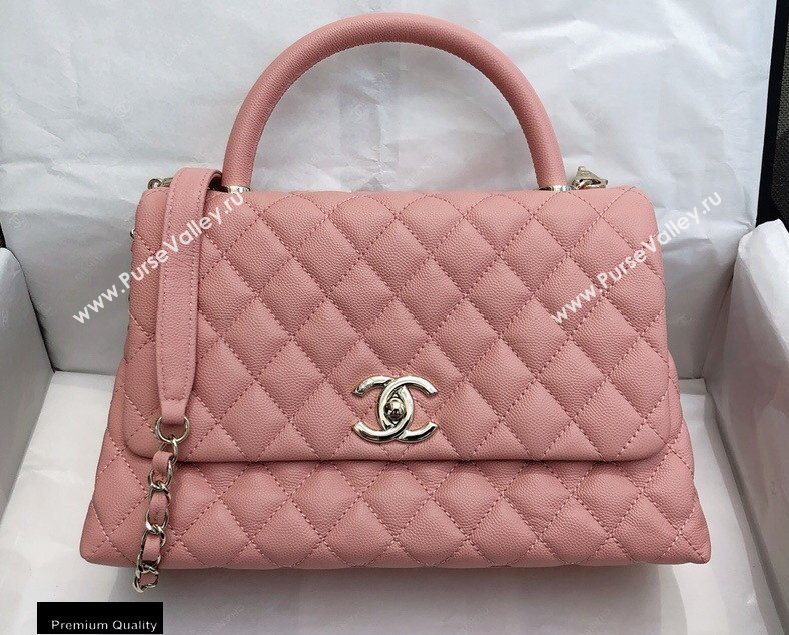 Chanel Coco Handle Medium Flap Bag Pink with Top Handle A92991 Top Quality 7148 (smjd-20092503)