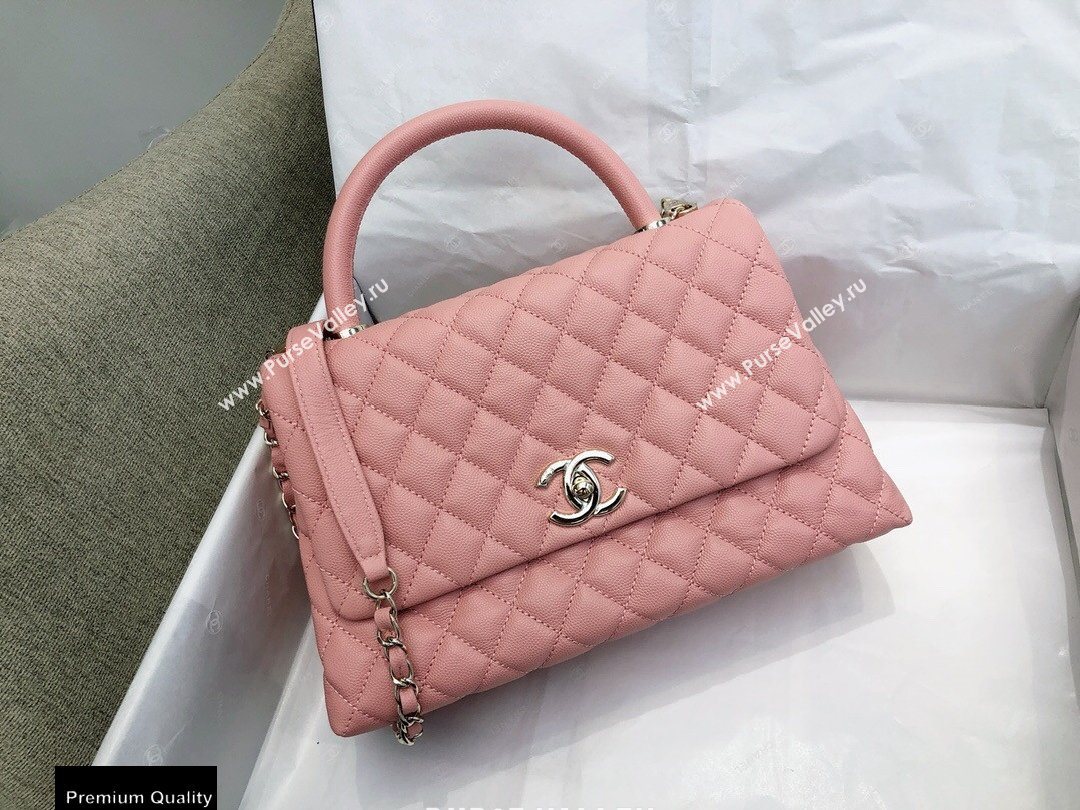 Chanel Coco Handle Medium Flap Bag Pink with Top Handle A92991 Top Quality 7148 (smjd-20092503)