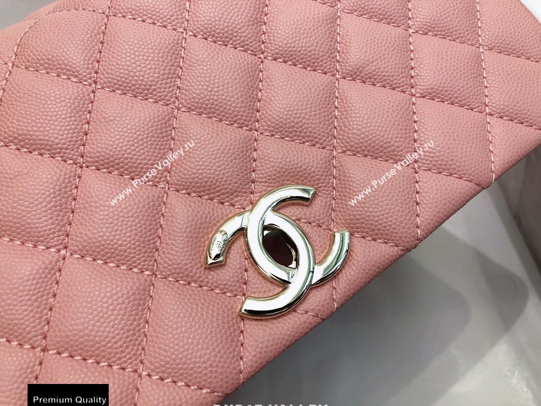 Chanel Coco Handle Medium Flap Bag Pink with Top Handle A92991 Top Quality 7148 (smjd-20092503)