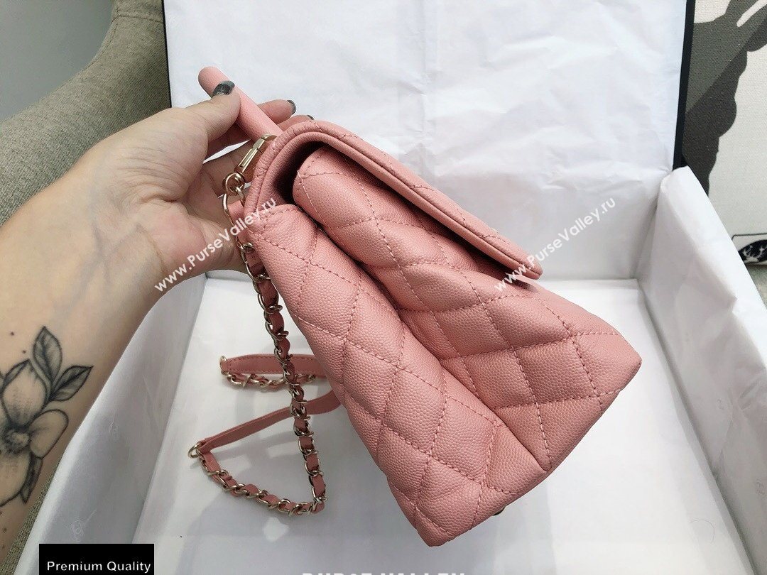 Chanel Coco Handle Medium Flap Bag Pink with Top Handle A92991 Top Quality 7148 (smjd-20092503)