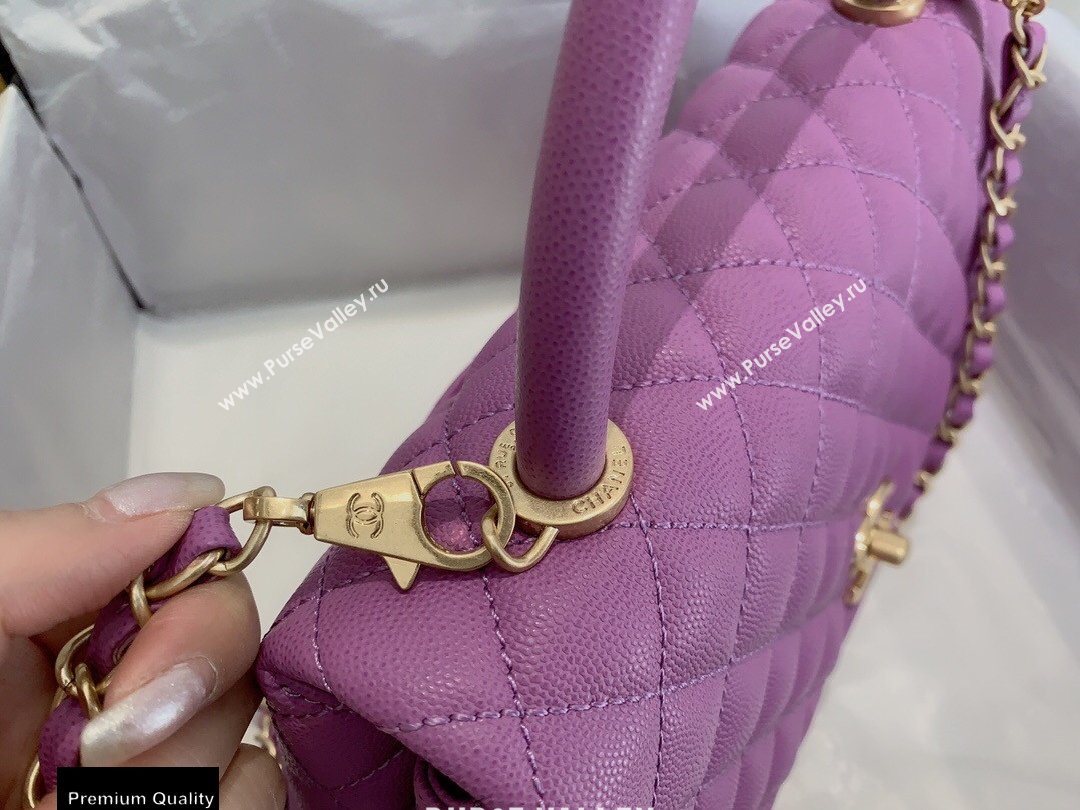 Chanel Coco Handle Medium Flap Bag Mauve with Top Handle A92991 Top Quality 7148 (smjd-20092504)