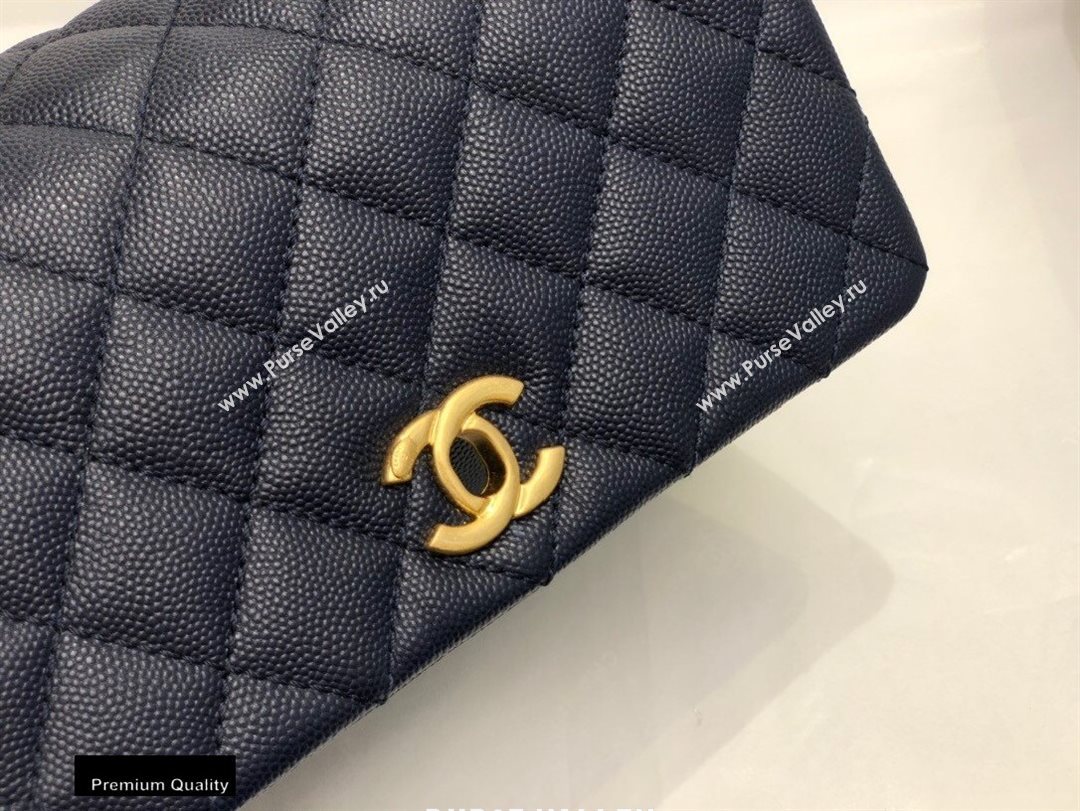 Chanel Coco Handle Small Flap Bag Navy Blue/Burgundy with Lizard Top Handle A92990 Top Quality 7147 (smjd-20092542)